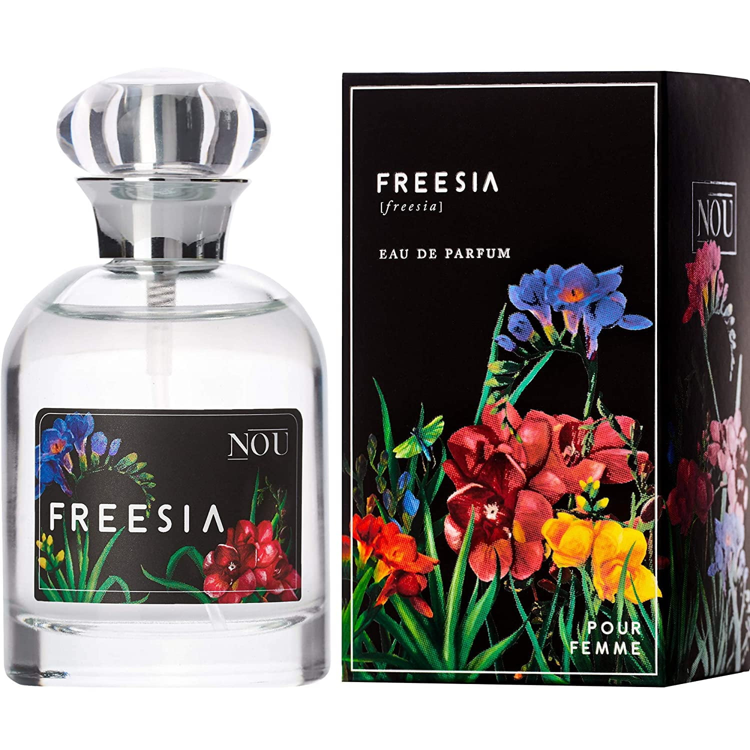 Freesia Perfume – Floral Perfume with Sweet Citrus and Smoky Notes –  Natural Perfume for Women with Essential Oils – Fresh Smelling Perfume –  NOU Freesia Perfume for Women – 1.7 fl oz EDP 