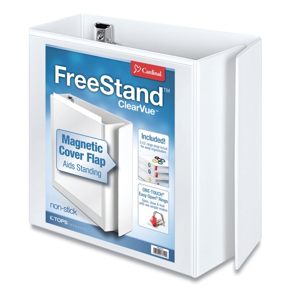Freestand Easy Open Locking Slant-D Ring Binder, 3 Rings, 5" Capacity, 11 X 8.5, White | Bundle of 2 Each