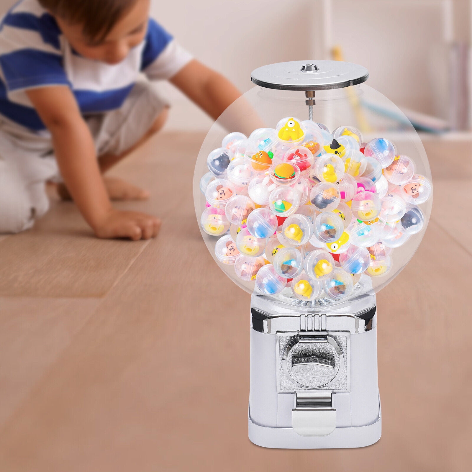 Freestand Gumball Dispenser Machine Bubble Classic Gum Coin Bank Toy Kids W/Keys LM-202B 18.11in