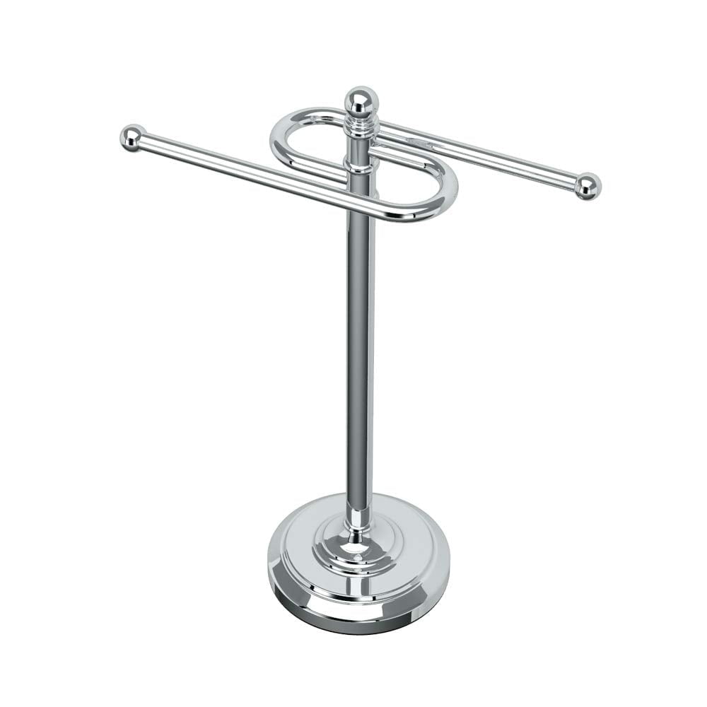 Chrome Double Arm Freestanding Hand Towel Holder