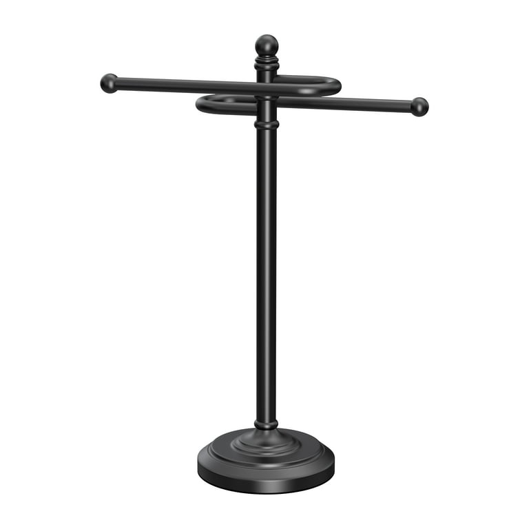Gatco 1546MX Countertop S-Style Hand Towel Holder, Matte Black