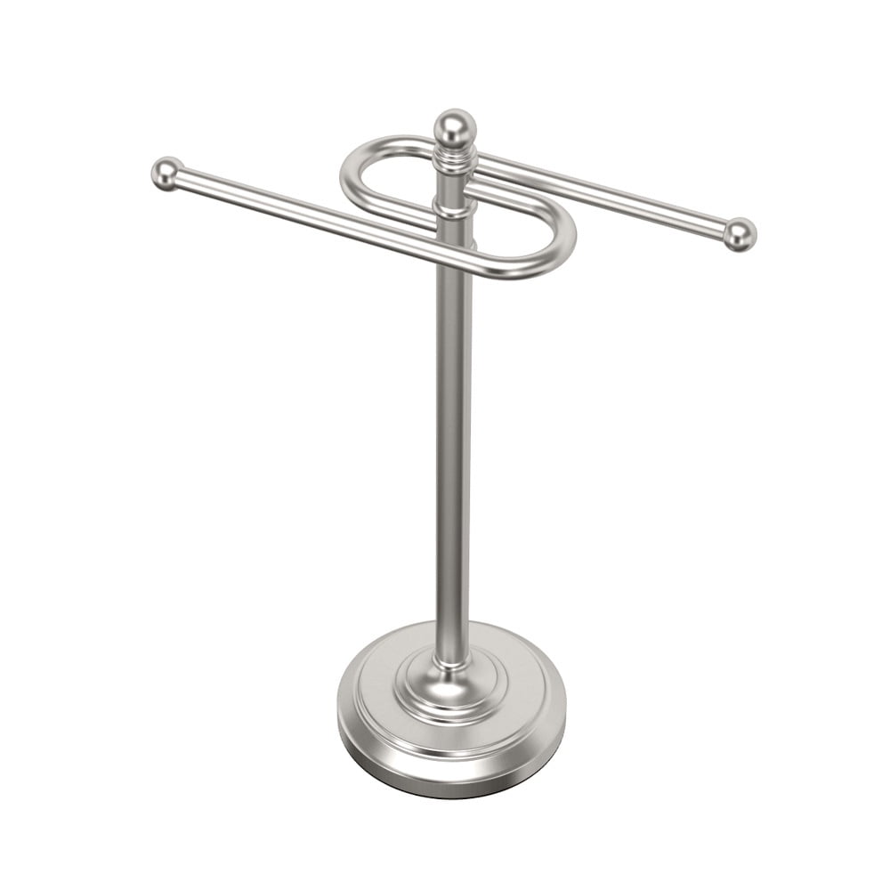 Satin Nickel Dual Arm S-Style Countertop Towel Holder