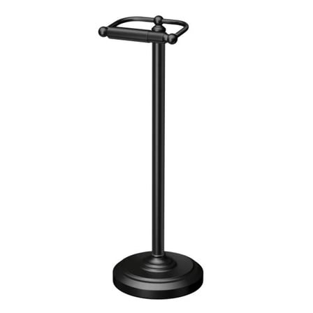 Gatco Freestanding Pedestal Toilet Paper Holder, Matte Black
