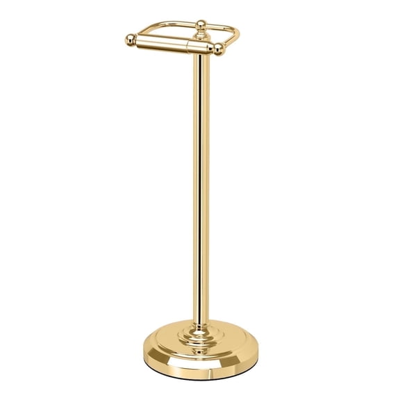 Gatco Freestanding Pedestal Toilet Paper Holder, Polished Brass