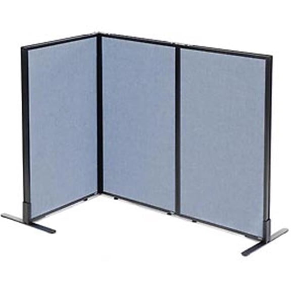 Freestanding 3-Panel Corner Room Divider - Blue - 24.25 x 42 in.