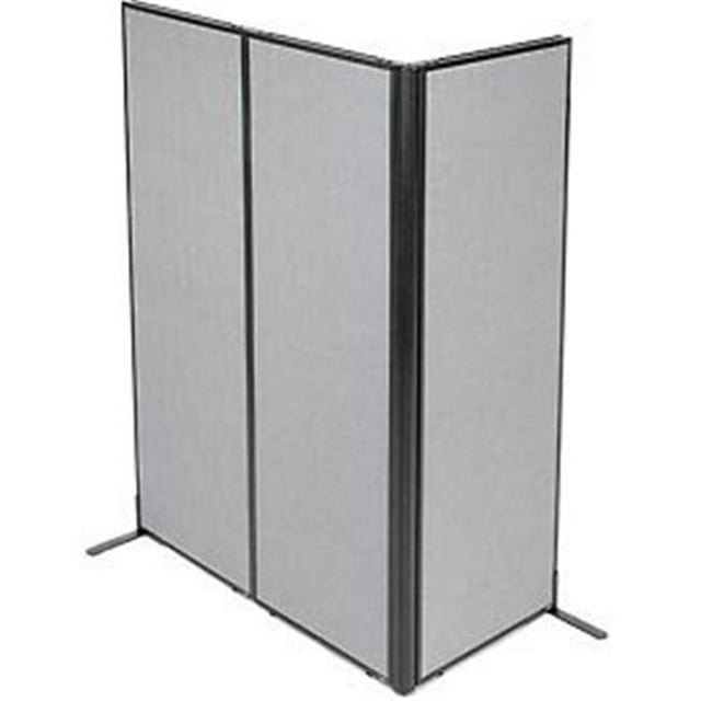 Freestanding 3Panel Corner Room Divider Gray 24.25 x 72 in. Panels