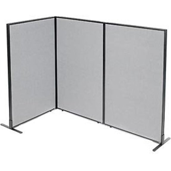 Freestanding 3-Panel Corner Room Divider Panels - Gray - 36.25 x 60 in.