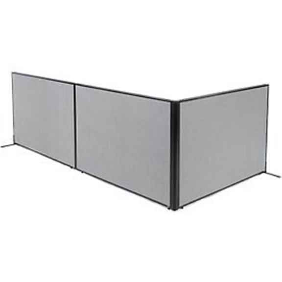 Freestanding 3-Panel Corner Room Divider Panels - Gray - 60.25 x 42 in.