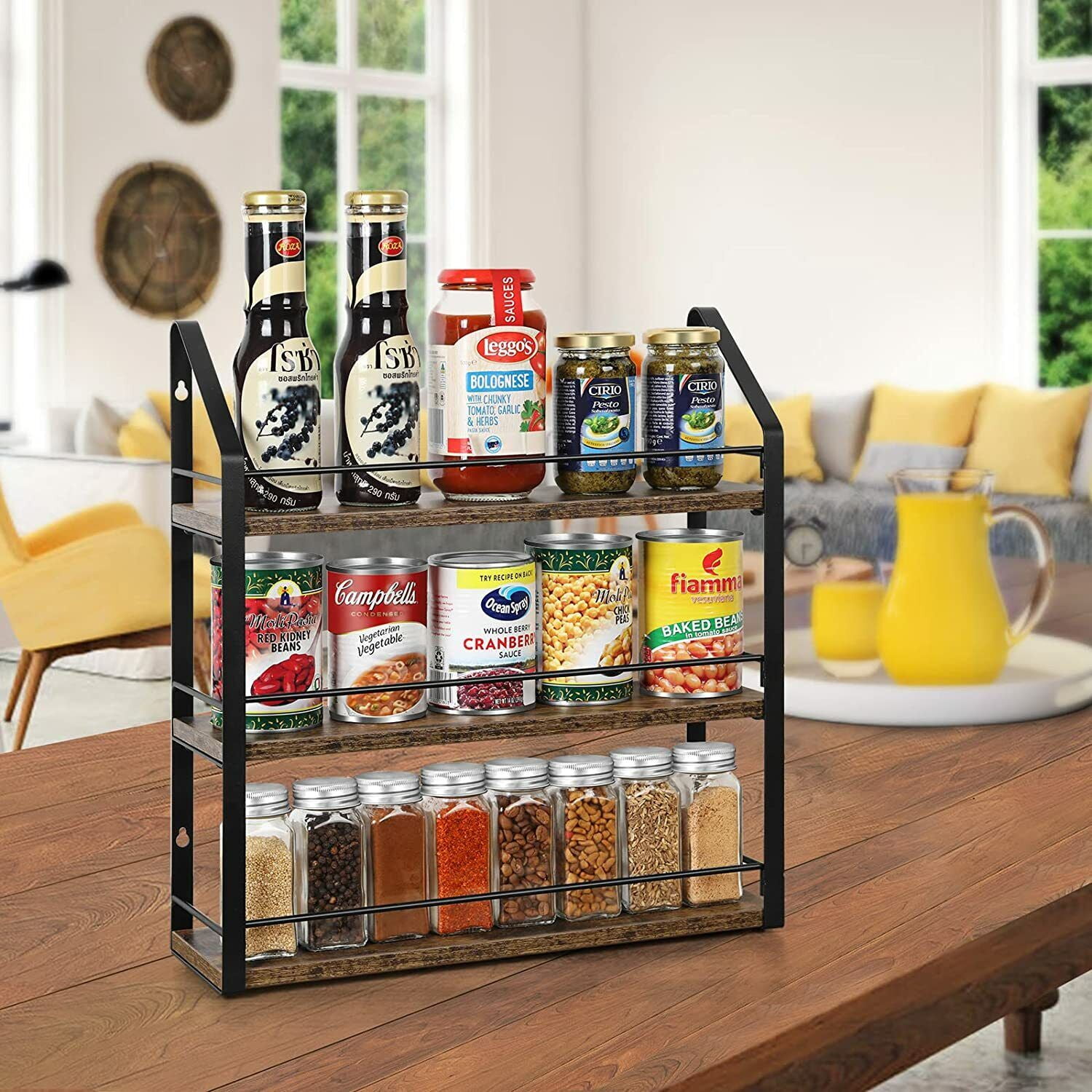 3 tier wall mounted spice rack sale