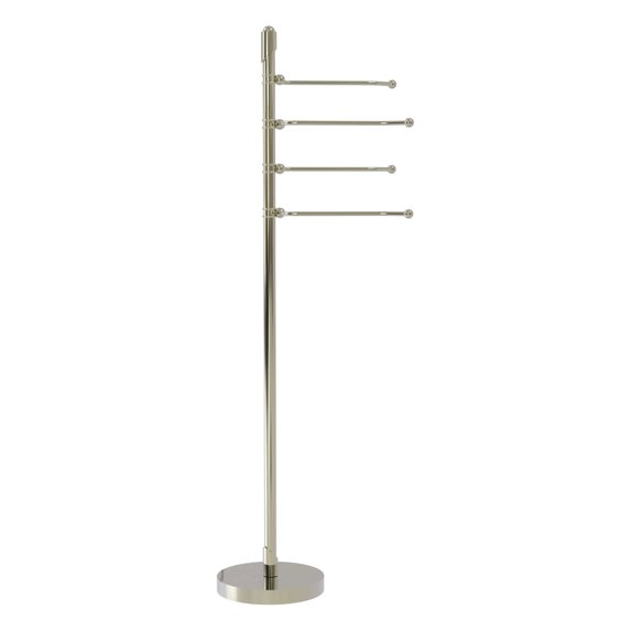 Freestanding 4 Pivoting Swing Arm Towel Stand - Polished Nickel