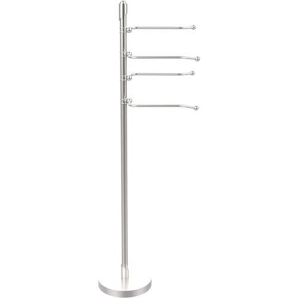 Freestanding 4 Pivoting Swing Arm Towel Stand Satin Chrome