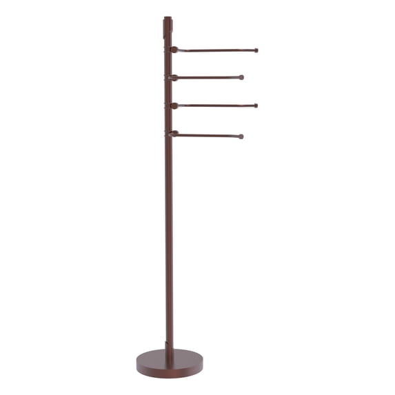 Freestanding 49 Inch 4 Pivoting Swing Arm Towel Valet - Antique Copper