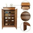 thumbnail image 1 of Freestanding 5 Tier Shoe Rack Organizer Cabinet, 2 Doors Bamboo Shoe Storage Cabinet Entryway Shoe Storage Organizer Rack with 1 Drawer for Bedroom,Entryway, Hallway,26 * 13.2 * 40, 1 of 7