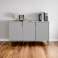thumbnail image 1 of Freestanding Accent Cabinet with 3 Carved Doors, Modern Credenza Storage for Living Room, Entryway, Kitchen, Dining Room, 1 of 7