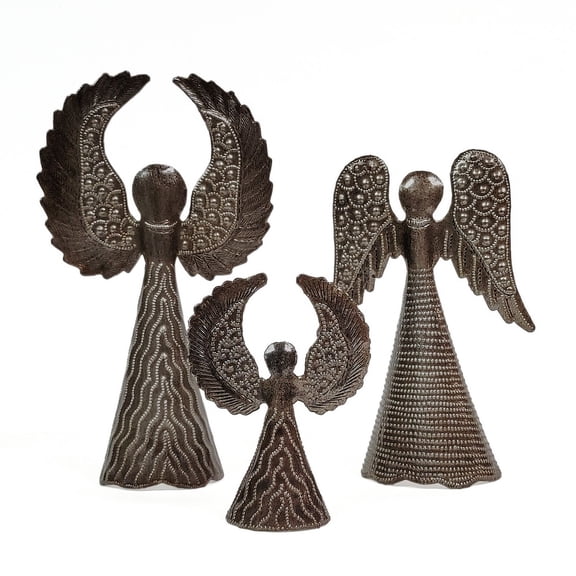 Freestanding Angels - Set of 3 Recycled Steel