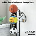 thumbnail image 1 of Freestanding Ball Storage Rack Sports Equipment Storage Rack w/ 2 Baskets & Hook, 1 of 12