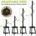 thumbnail image 1 of Freestanding Bamboo Coat Rack with 8 Hooks and Storage Tray - Black, 1 of 6
