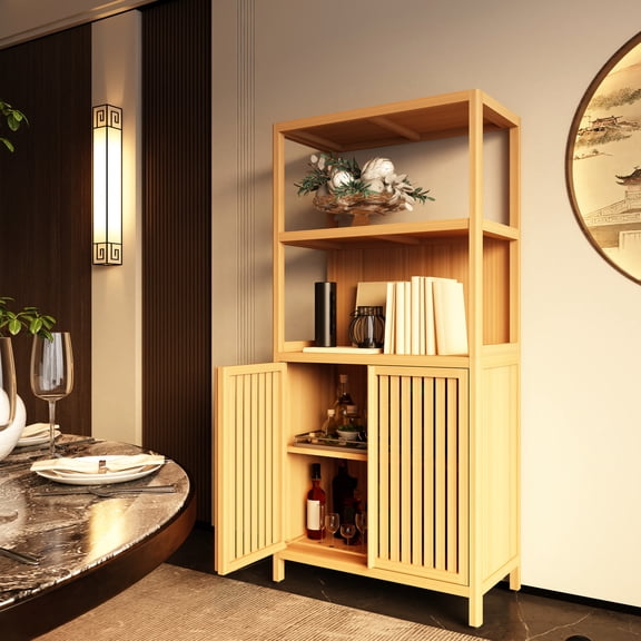 Freestanding Bamboo Organizer - Space-saving Storage in Entryway