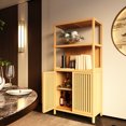 thumbnail image 1 of Freestanding Bamboo Organizer with Wide Tabletop - Tidy Entryway Things, 1 of 6