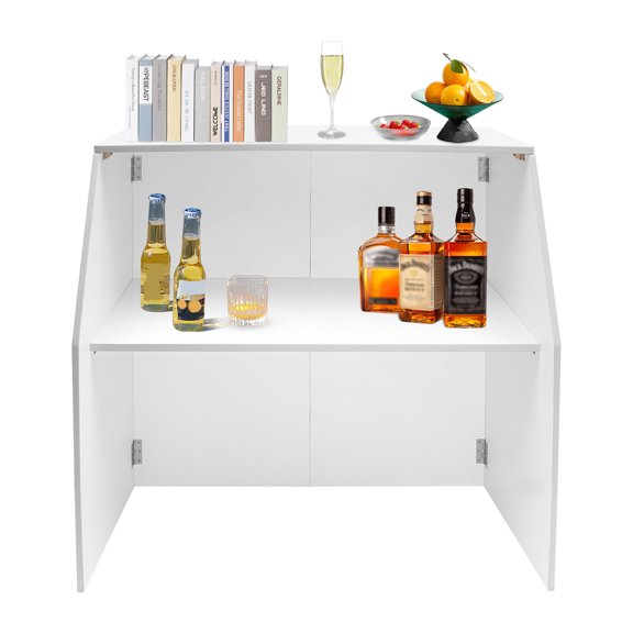 Freestanding Bar Cabinet, Portable Event Bar Rectangular White
