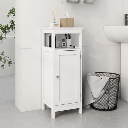 Freestanding Bathroom Floor Cabinet, Storage Cabinet White 4