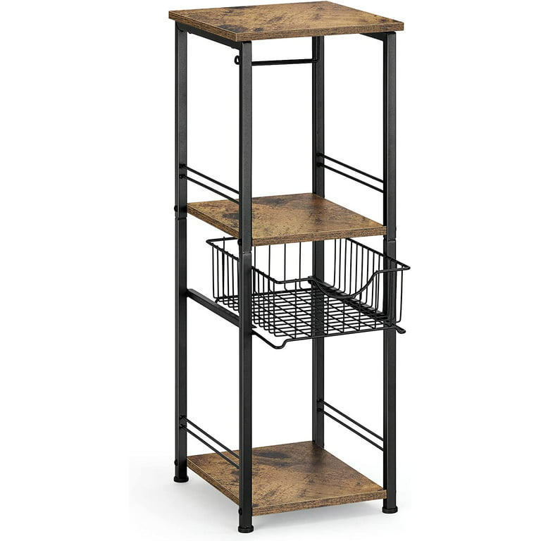 OYEAL Bathroom Shelves Freestanding Bathroom Towel Storage 4 Tier Wire  Shelving Unit with Guard Bathroom Shelf Organizer Standing for Pantry  Kitchen