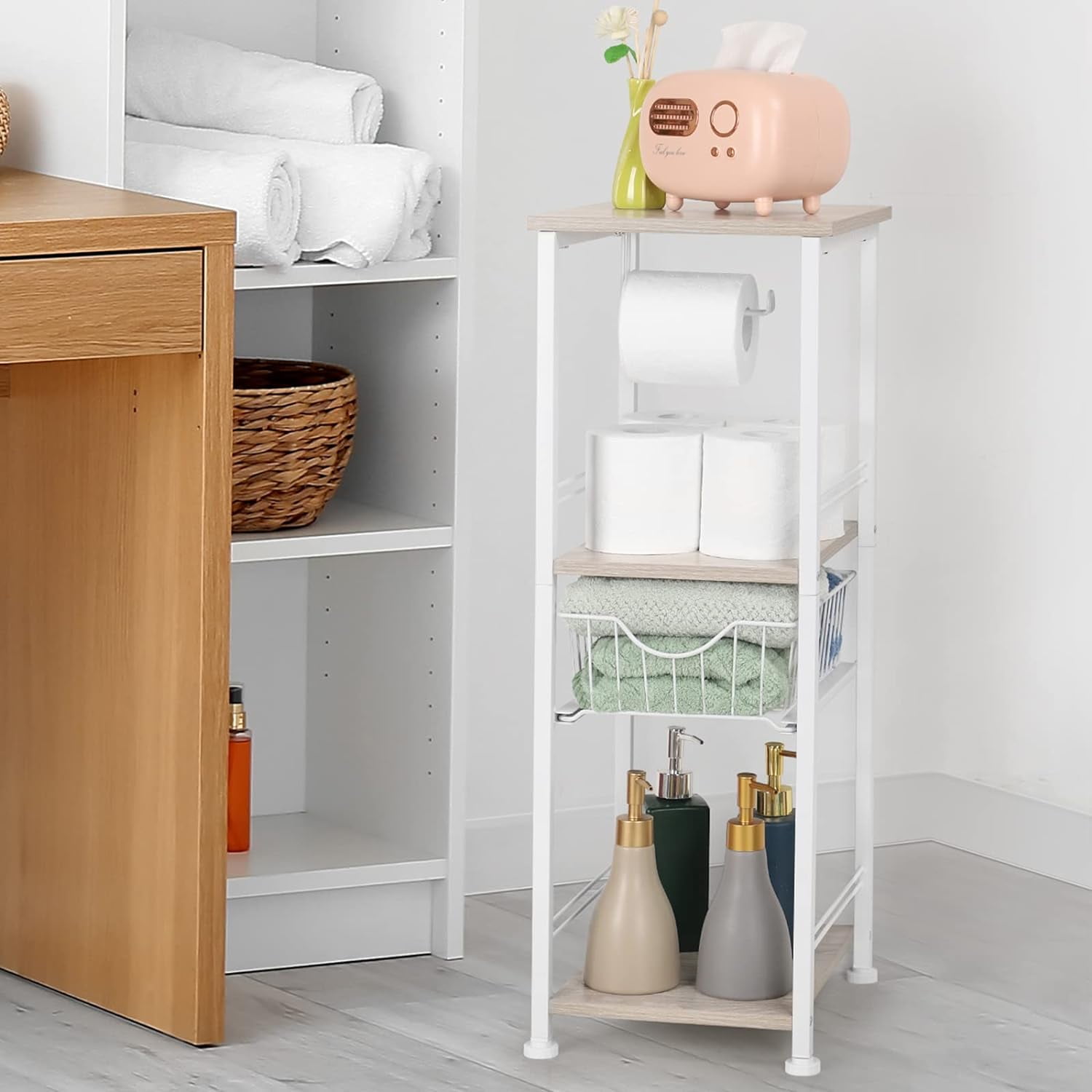 Freestanding Bathroom Shelf with Drawer - Walmart.com