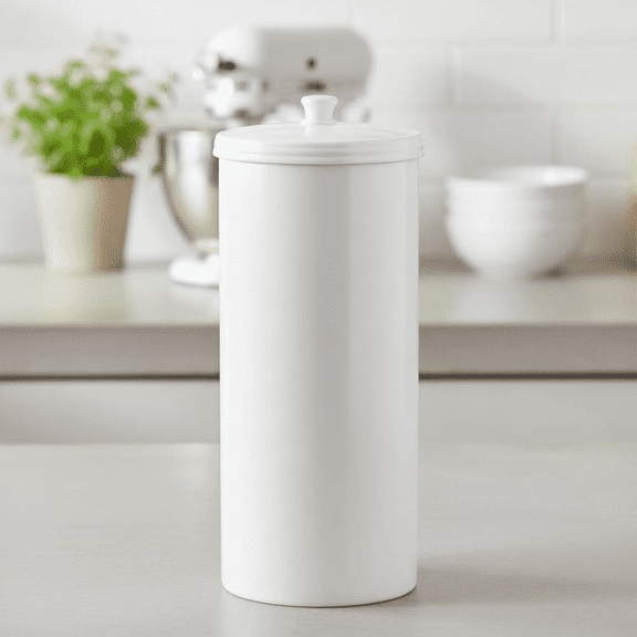 Freestanding Bathroom Toilet Paper Storage Holder with Lid, Holds 3 Extra Rolls, Space-Saving Organizer for Bath or Powder Room, White
