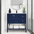 thumbnail image 1 of Freestanding Bathroom Vanity 36x18 Inch Soft Close Drawers Doors Storage Shelf Gel Basin Sink Powder Room Blue, 1 of 6
