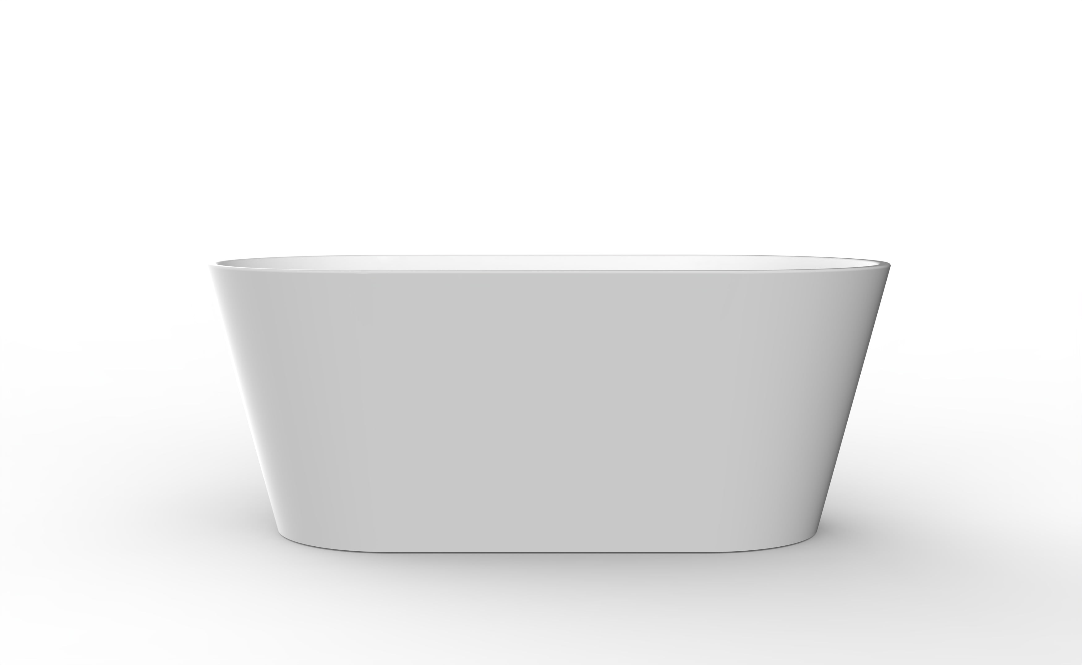 Freestanding Bathtub,Acrylic Soaking Bathtub with Chrome Overflow Cap,No Drain Included,Stand Alone Tub,Contemporary Oval Bathroom Tub