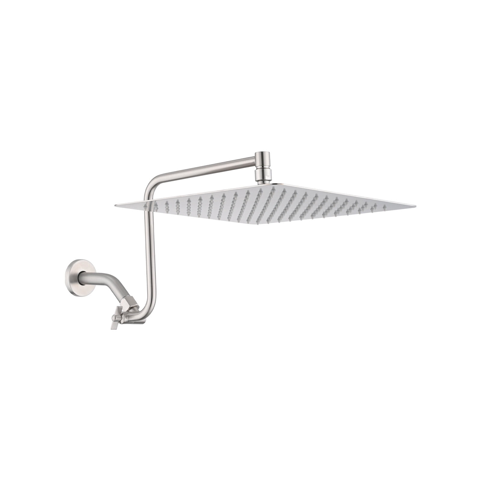 Freestanding Bathtub Faucet, 12 inch Adjustable Extension Arm High-pressure Rain Shower Head, Rain Fixed Shower Head, Brushed Nickel Freestanding Tub Filler,Stainless Steel Standalone Tub Faucet