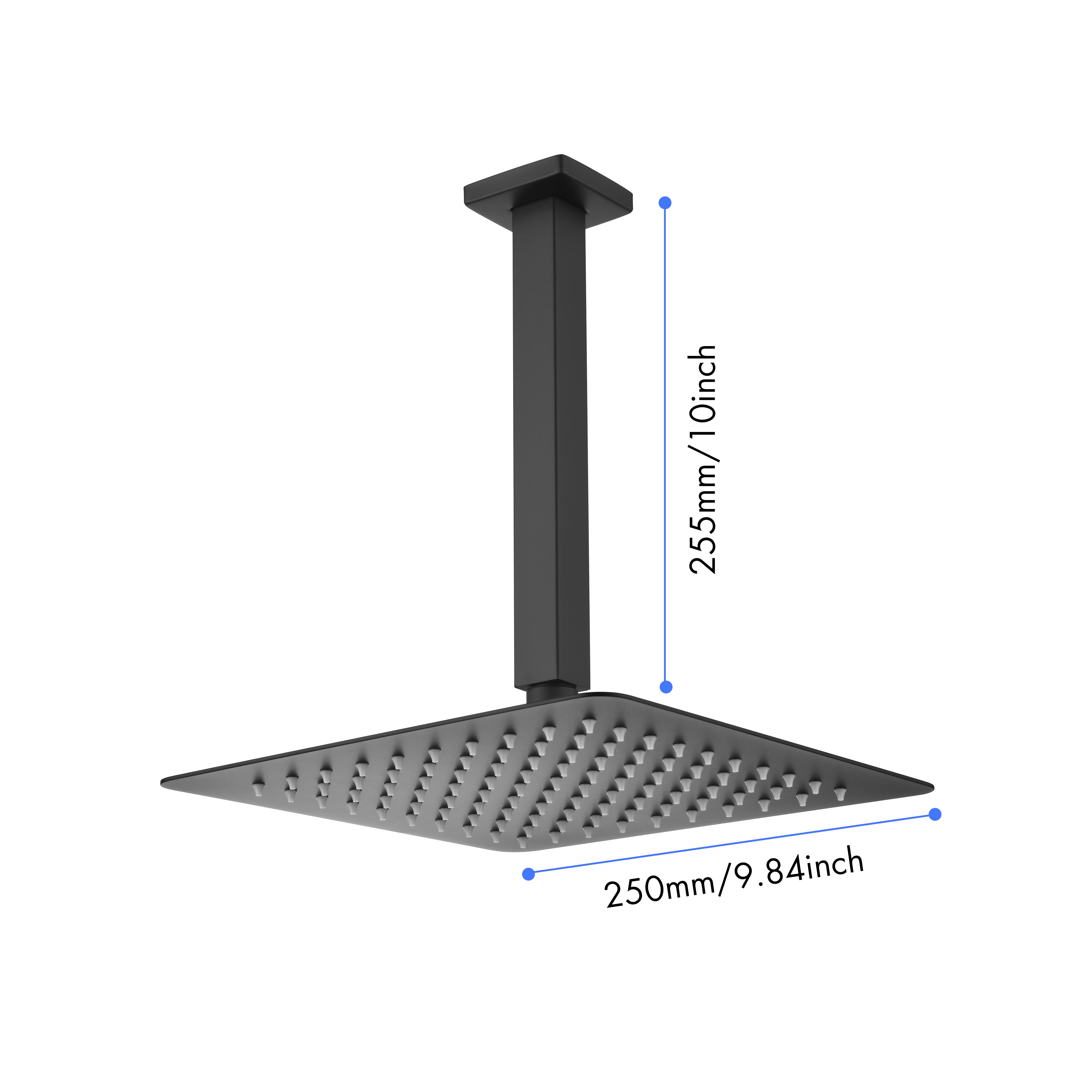 Freestanding Bathtub Faucet, Rain Shower Head High Pressure Rainfall Showerhead Water Saving, Matte Black Freestanding Tub Filler,Stainless Steel Standalone Tub Faucet