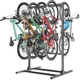 thumbnail image 1 of Freestanding Bike Storage Stand for Garage, Heavy Duty 7 Bikes and Helmets Vertical Floor Rack, 1 of 2