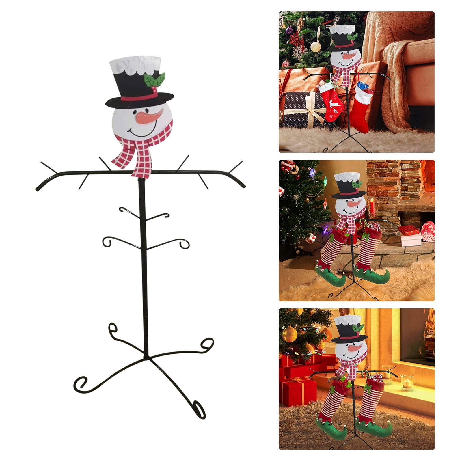 Freestanding Christmas Stocking Holder With Snowman And TwigLook