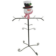 Freestanding Christmas Stocking Holder with Snowman and Twig-Look Hangers