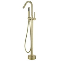 Freestanding Clawfoot Tub Faucet with Hand Shower, Floor Mount Copper Tub Filler