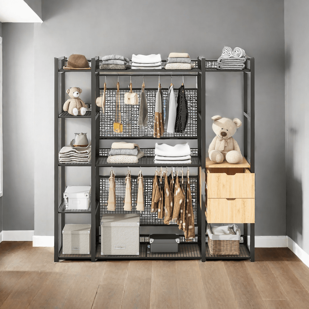 Freestanding Closet Organizer for Hanging Clothes, Heavy Duty Garment ...