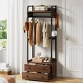 Freestanding Closet Organizer Small Clothes Rack Coat Rack with Drawers