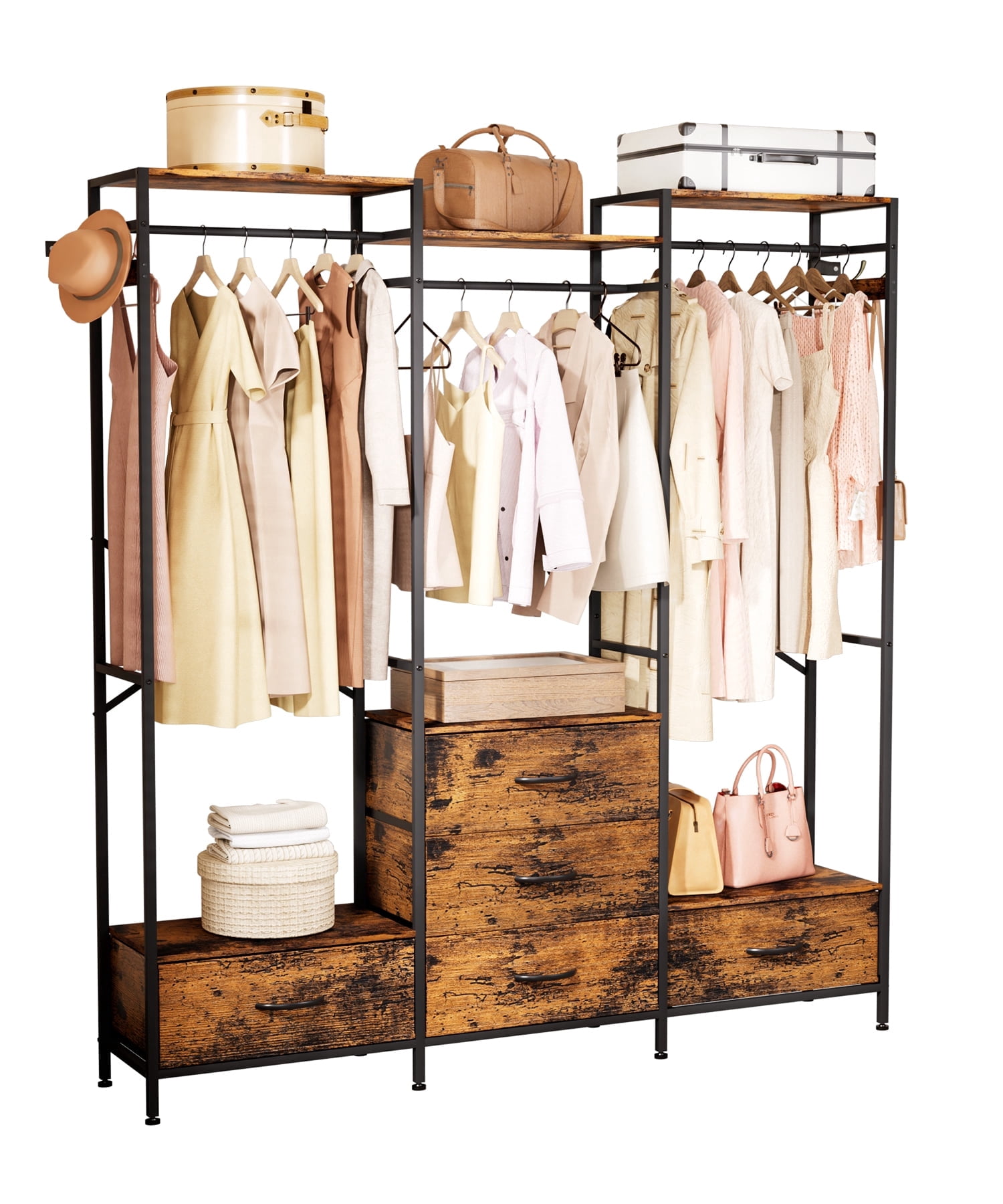 walmart dress rack Clothing Racks Clearance, Discounts & Rollbacks or other surfaces Color:M27 Rust Closet rack 