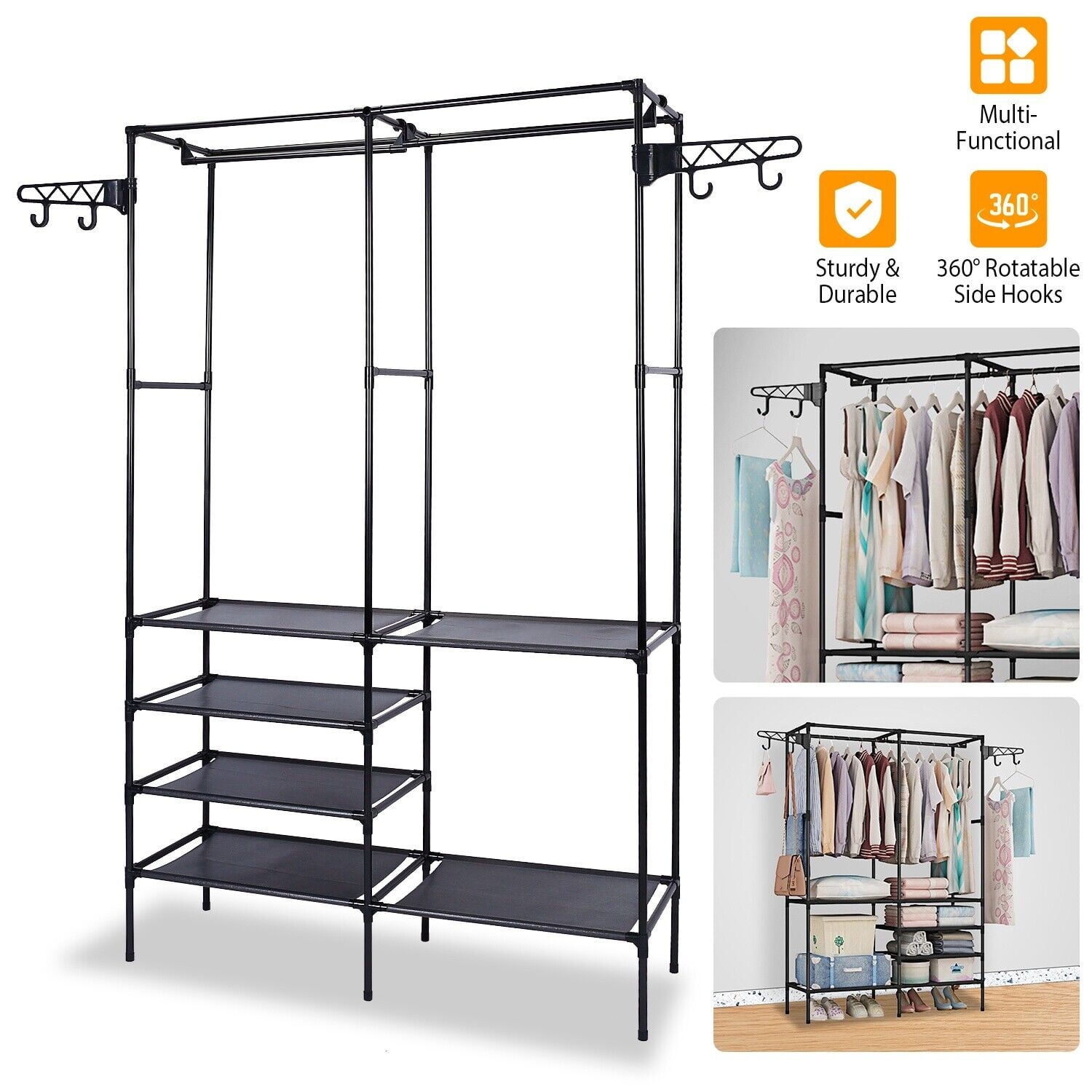 Freestanding Clothing Rack, Clothes Rack, Easy to Assemble Garment Rack