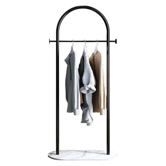 Freestanding Clothing Rack with Marble Base, Gold Garment Rack for Hanging Clothes, Heavy Duty Metal Clothes Rack for Bedroom, Closet, Entryway, Small Space Coat Rack Stand