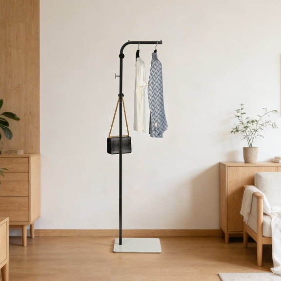 Freestanding Coat Rack for Entryway, Modern Standing Coat Rack with Hooks and Shelf, Durable Iron & Slate Storage Organizer for Hallway, Bedroom, Office