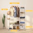 thumbnail image 1 of Freestanding Coat Rack, Shoe Rack, for Entrance, Bedroom, White, 1 of 8