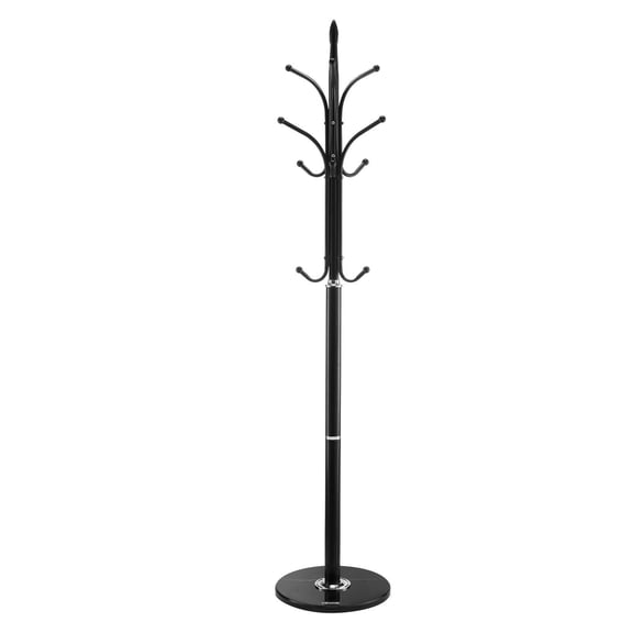 Freestanding Coat Rack Stand with Heavy Marble Base, 6 Hooks for Hallway, Entryway, Bedroom
