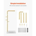 thumbnail image 1 of Freestanding Coat Rack with Heavy Quartz Stone Base, 3 Round Hooks for Entryway, Bedroom & Office, 1 of 9