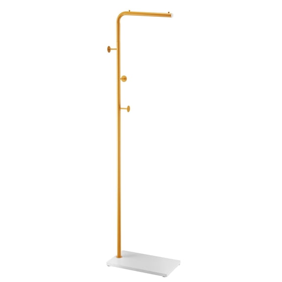 Freestanding Coat Rack with Heavy Quartz Stone Base and 3 Rotating Round Hooks, Modern Standalone Hat & Coat Stand for Hallway, Entryway, Living Room