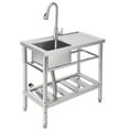 thumbnail image 1 of Freestanding Commercial Sink 30x16- Stainless Steel with Faucet, 1 of 8