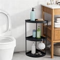 thumbnail image 1 of Freestanding Corner Shelf for Bathroom Storage - Plastic Toiletries Organizer Rack for Living Room or Bedroom - Space Saving Narrow Shelf for Small Spaces, 1 of 6