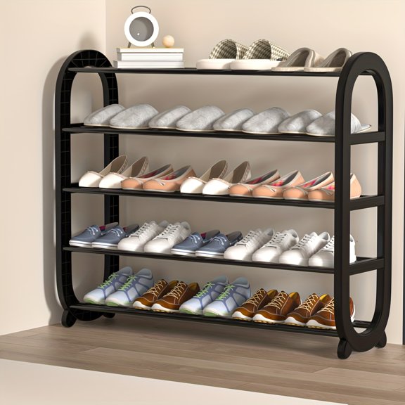Freestanding Creative Shoe Rack, Front Door Entryway Storage Rack, with 4/5 Adjustable Shelves, Easy to Assemble, Suitable for Small Spaces, Bedroom, Hallway
