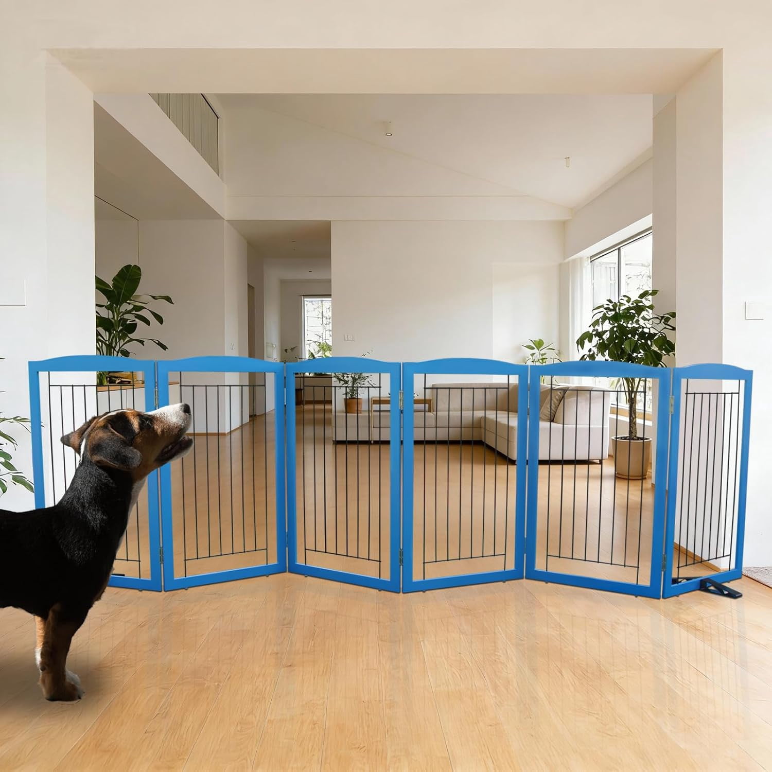 Photo inspiration: Freestanding Dog Enclosures Reference: Freestanding Dog Fence Indoor Foldable Dog Gate For Doorways Stairs